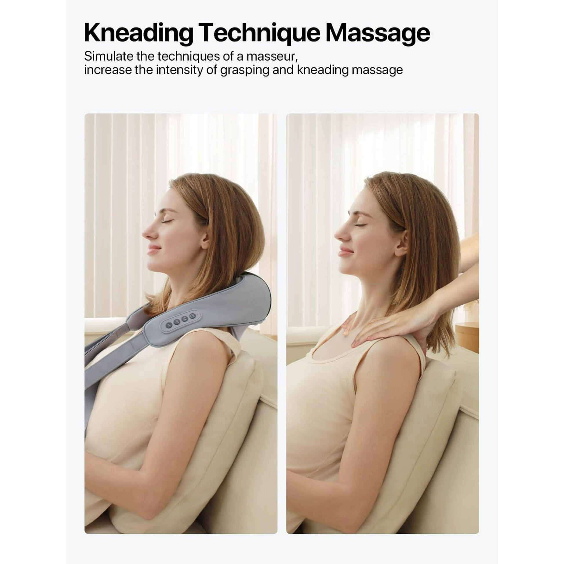 Neck Massager with Heat Wireless Shiatsu 4D
