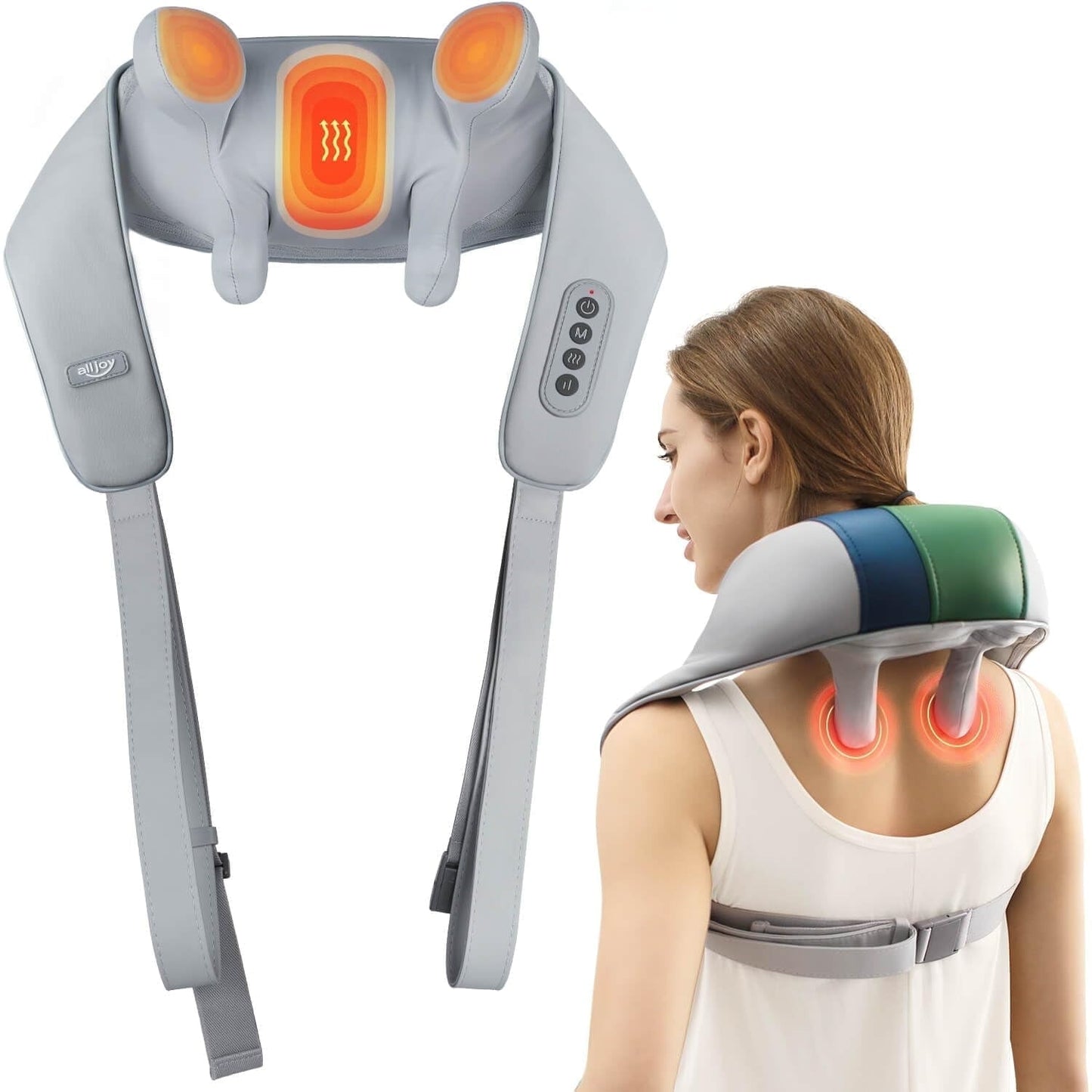 Neck Massager with Heat Wireless Shiatsu 4D